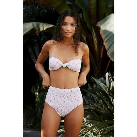 NEW Anthropologie Charlie Holiday Cabo Festive Floral Strapless Bandeau Bikini - Picture 4 of 4